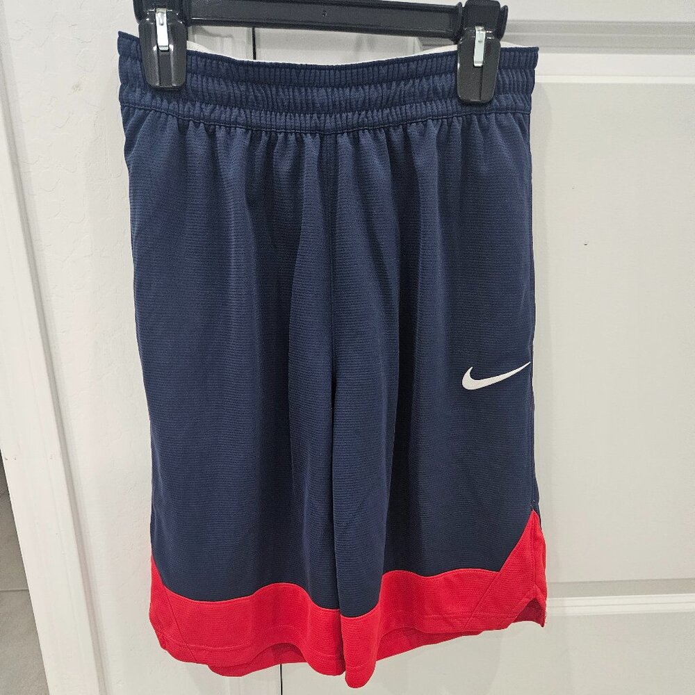 Nike Basketball Dri-FIT Icon shorts in navy and red